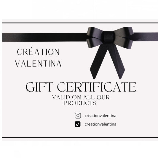Création Valentina carte cadeau